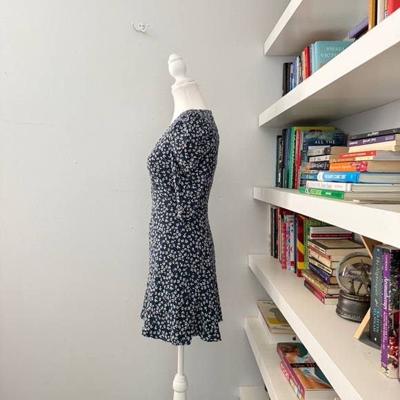 SALONI Colette Silk Navy Mini Dress Size US 2 - Picture 6 of 13